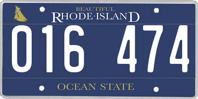 RI license plate 016474