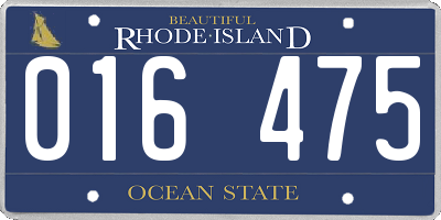 RI license plate 016475