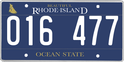 RI license plate 016477