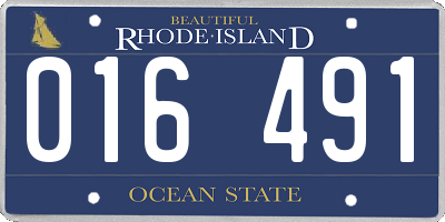 RI license plate 016491