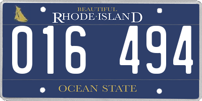 RI license plate 016494