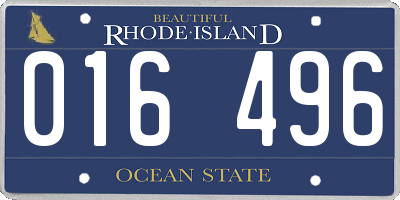 RI license plate 016496