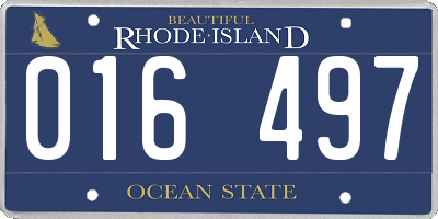 RI license plate 016497