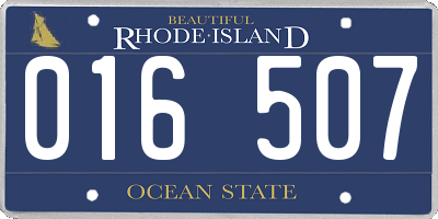 RI license plate 016507