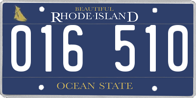 RI license plate 016510