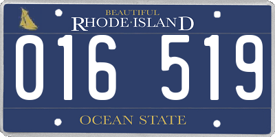 RI license plate 016519