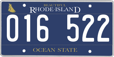 RI license plate 016522