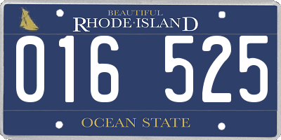 RI license plate 016525