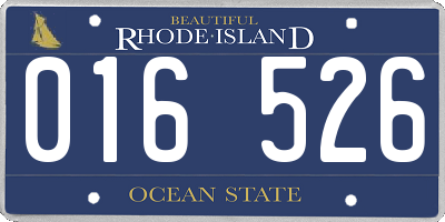 RI license plate 016526