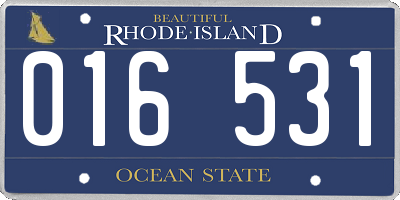 RI license plate 016531