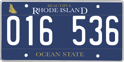 RI license plate 016536