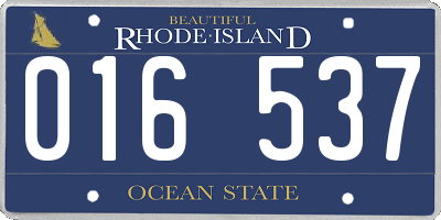 RI license plate 016537