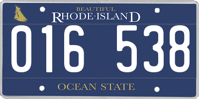 RI license plate 016538