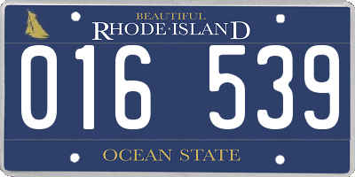 RI license plate 016539