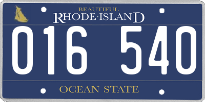 RI license plate 016540