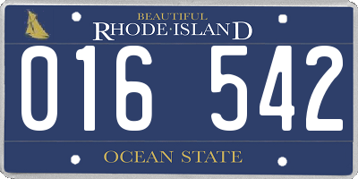 RI license plate 016542