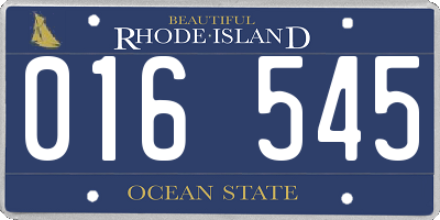 RI license plate 016545