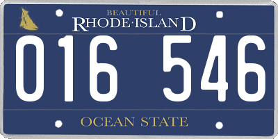 RI license plate 016546