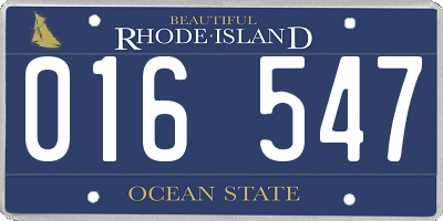 RI license plate 016547