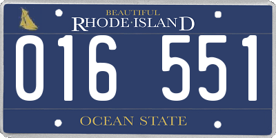 RI license plate 016551