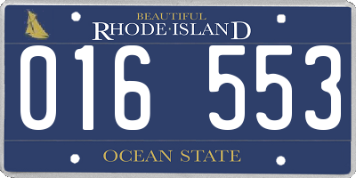 RI license plate 016553
