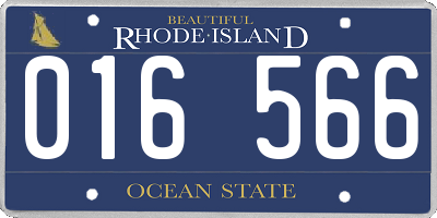 RI license plate 016566