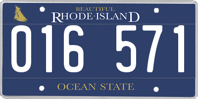 RI license plate 016571