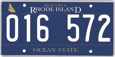 RI license plate 016572