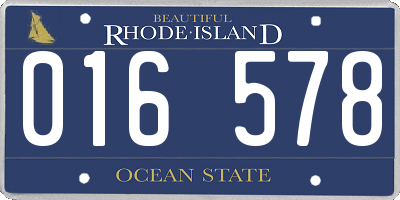 RI license plate 016578