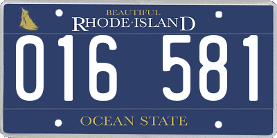 RI license plate 016581