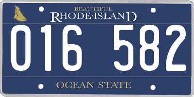 RI license plate 016582