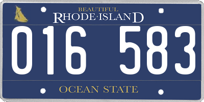 RI license plate 016583