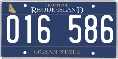 RI license plate 016586