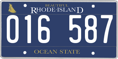 RI license plate 016587