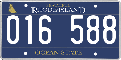 RI license plate 016588