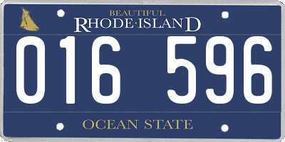 RI license plate 016596