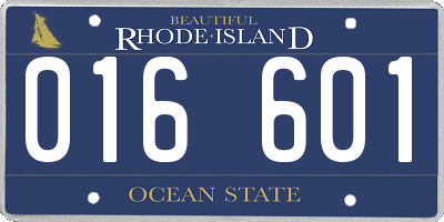 RI license plate 016601