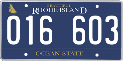 RI license plate 016603