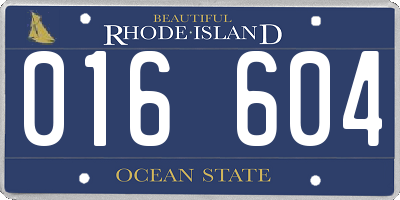 RI license plate 016604