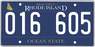 RI license plate 016605