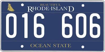 RI license plate 016606