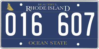 RI license plate 016607