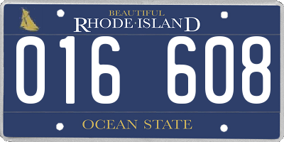 RI license plate 016608