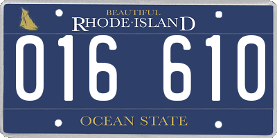 RI license plate 016610