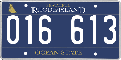 RI license plate 016613