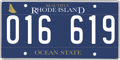 RI license plate 016619