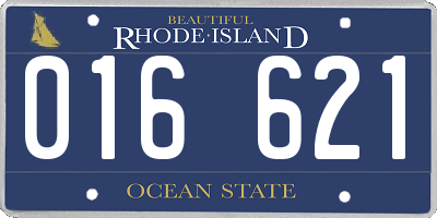 RI license plate 016621