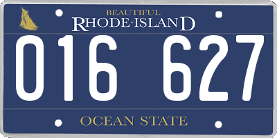 RI license plate 016627