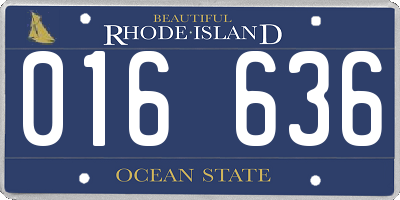 RI license plate 016636