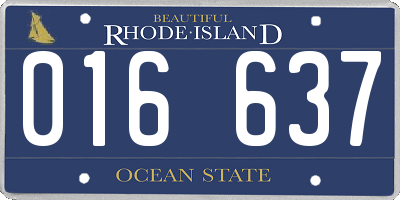 RI license plate 016637